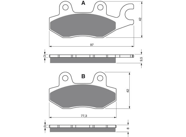 Goldfren Bremseklosser - Honda/Kawasaki+ Kvalitetsklosser for de fleste forhold 